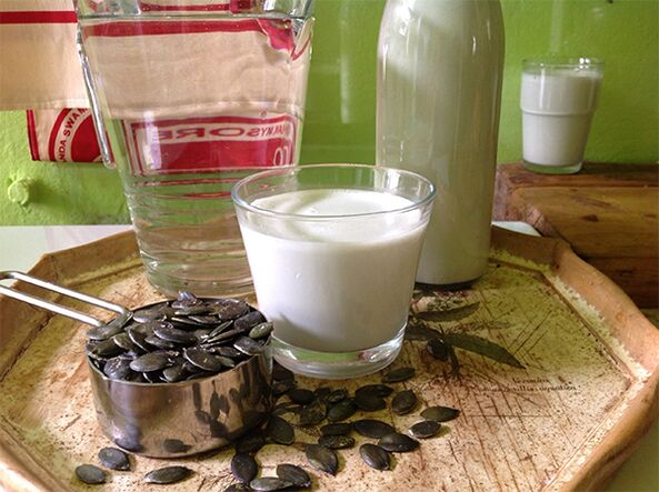 Lait aux graines de citrouille pour les vers